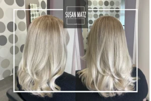 Kühles Blond ohne Gelbstich | Friseur Susan Matz Aschblonde Coloration mit kühler Balayage bei Susan Matz Coiffeur in Nürnberg