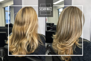 Blond-Korrektur Vorher-Nachher | Susan Matz - Coiffeur Nürnberg Vorher-Nachher Blond-Auffrischung Farbkorrektur Schnitt Longbob Friseur Susan Matz - Coiffeur Nürnberg