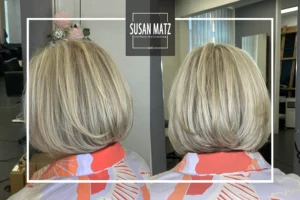 Blonder Bob: Volumen & Eleganz | Susan Matz - Coiffeur Nürnberg Eleganter Bobhaarschnitt mit Volumen und weichem Blond bei Susan Matz Coiffeur Nürnberg