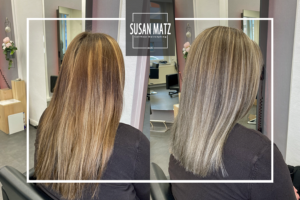 Umfassende Farbkorrektur Blond | Susan Matz - Coiffeur Nürnberg Vorher-Nachher Bild Farbkorrektur für blonde Haare Blond Gelbstich Neutralisierung Aschblond beim Friseur Susan Matz - Coiffeur in Nürnberg
