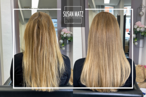 Inoa Ansatzfärbung, Glossing & Balayage Extensions | Susan Matz - Coiffeur Nürnberg Vorher-Nachher: Ansatzfärbung Inoa, Glossing & Balayage Extensions bei Susan Matz Coiffeur Nürnberg