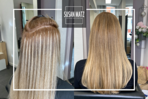 Extensions Einarbeitung & Balayage Ergebnis: Volles Haar bei Susan Matz Coiffeur Nürnberg