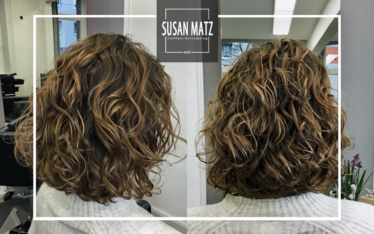 Moderner Bob Haarschnitt für Naturlocken aus verschiedenen Ansichten bei Susan Matz Coiffeur Nürnberg